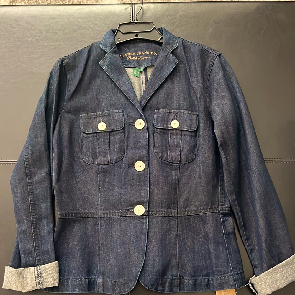 Ralph Lauren brand new dark blue Jean blazer Size small